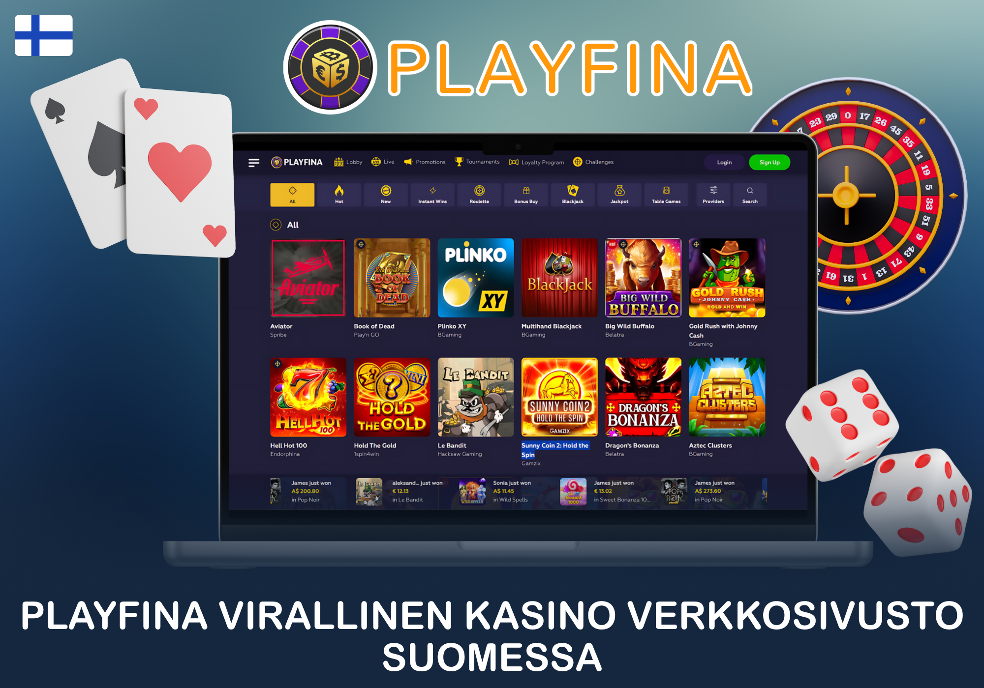 Playfina virallinen nettikasinoalusta