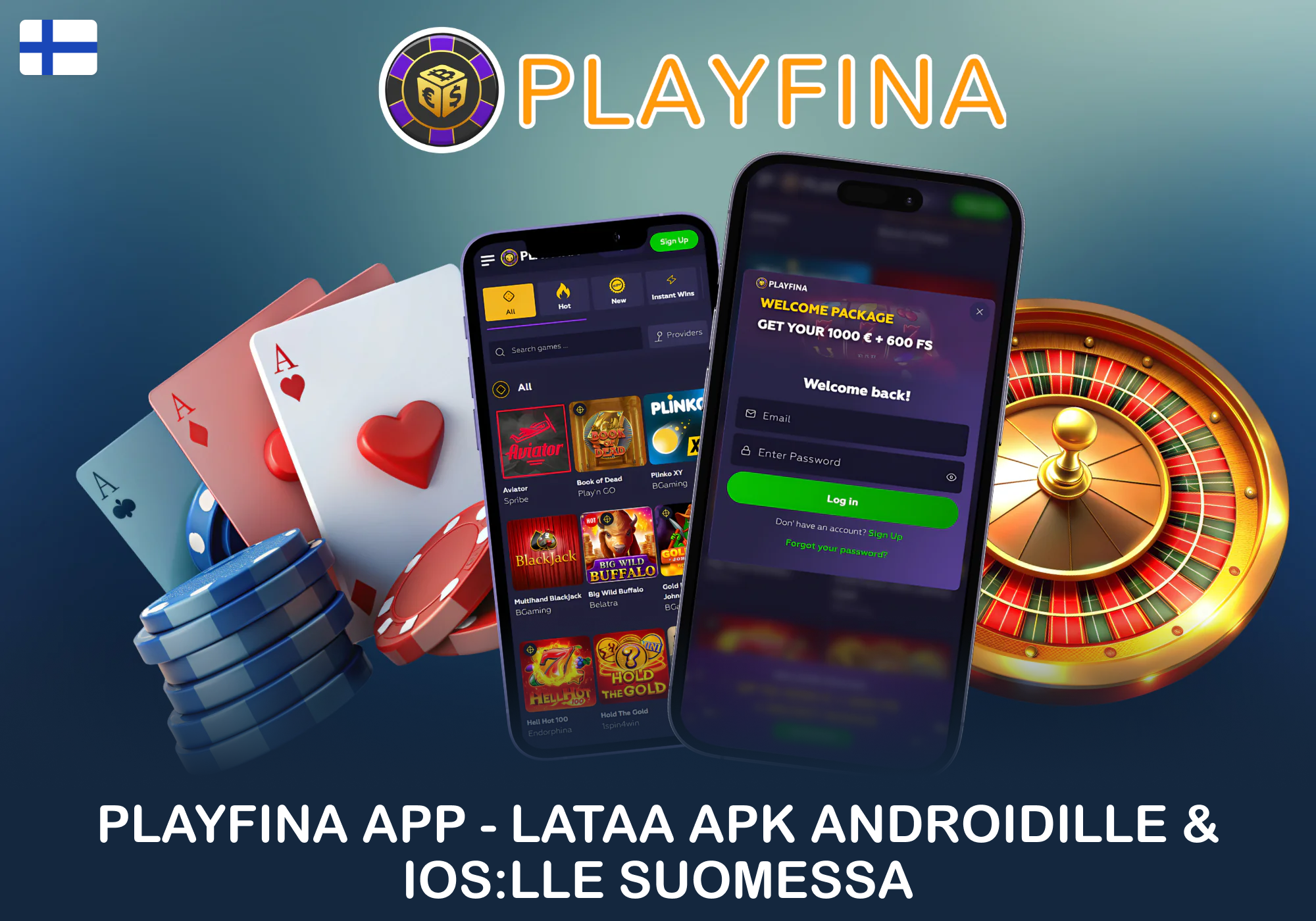 Playfina mobiilisovellus Androidille ja iOS:lle