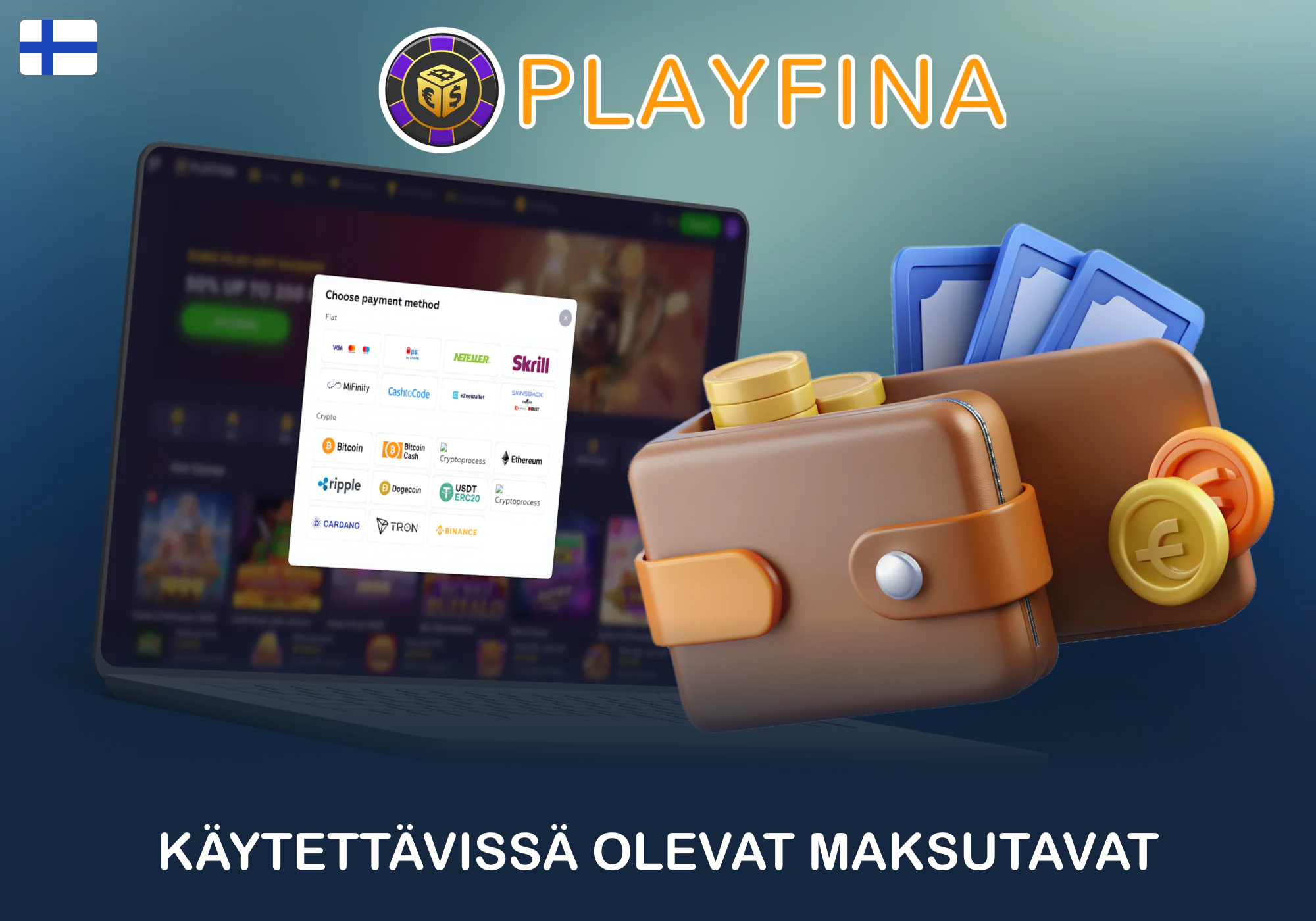 Ohjeet tallettamiseen ja pelaamisen aloittamiseen Playfinassa